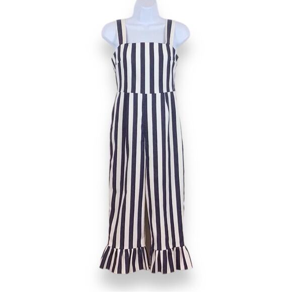 ASOS Stripe Pinny Jumpsuit with Frill Hem size 4 NWT - Picture 2 of 8